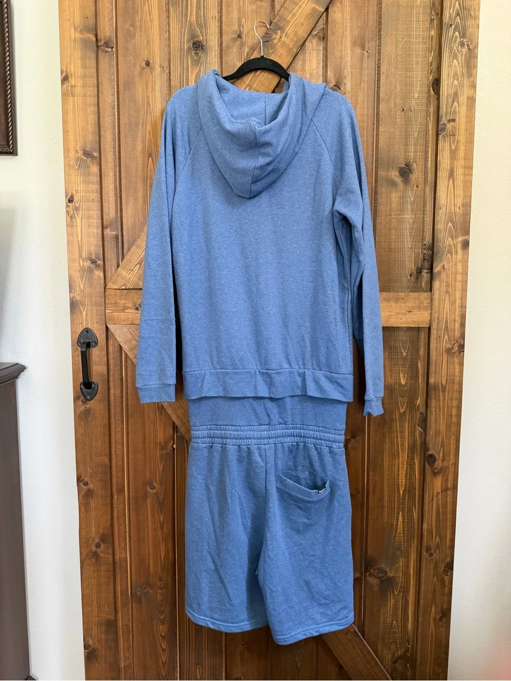 NWOT Tuxy The Summer Suit Jumpsuit Hoodie Loungewear Mens Sz LG Drawstring Blue